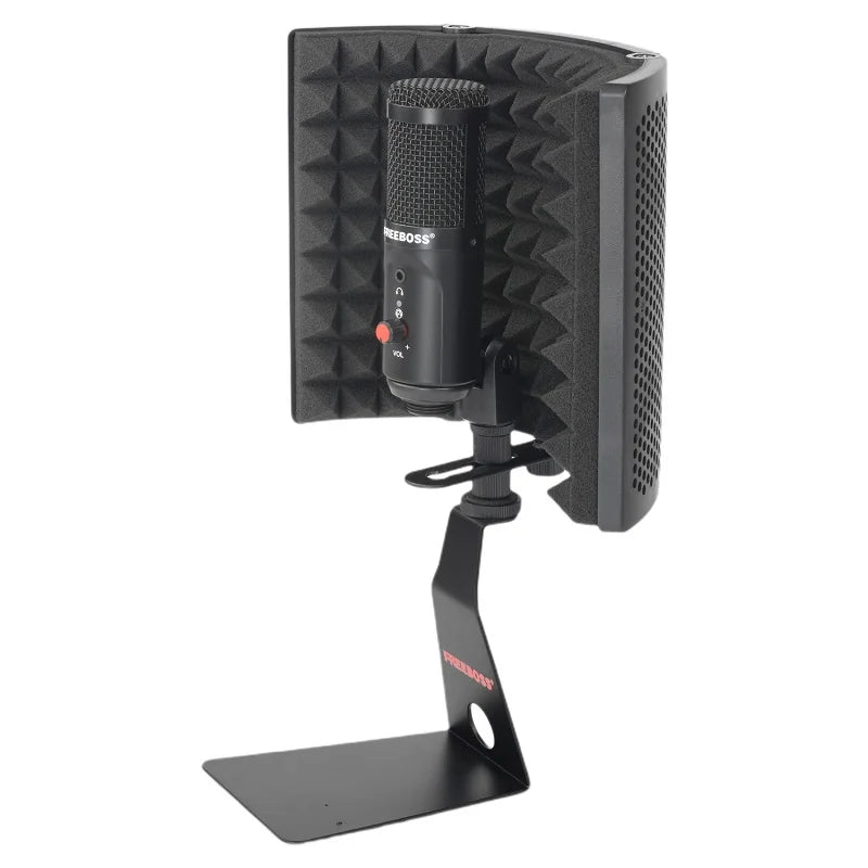 USB Microphone Wired with Tripod Shock Mount PC Laptop Studio Record Stream Radio Broadcast Gaming Computer Mic FB-W03