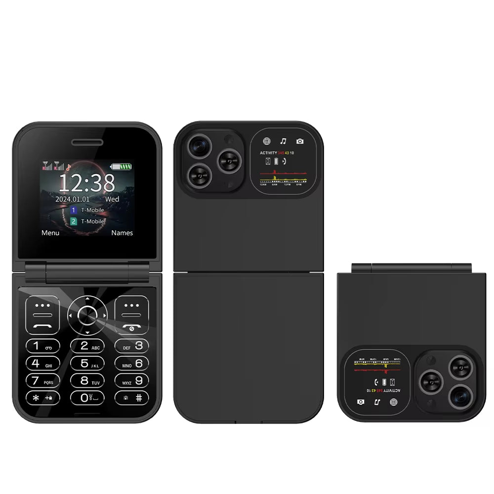 New Mini Flip Mobile Phone Dual SIM Card 2G GSM 2.0 Inch Screen Speed Dial Magic Voice Torch FM Blacklist Small Flip Phone
