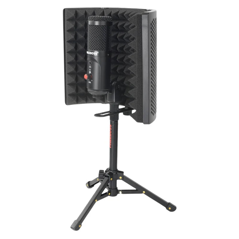 USB Microphone Wired with Tripod Shock Mount PC Laptop Studio Record Stream Radio Broadcast Gaming Computer Mic FB-W03