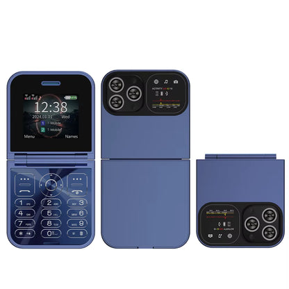 New  Mini Flip Mobile Phone Dual SIM Card 2G GSM 2.0 Inch Screen Speed Dial Magic Voice Torch FM Blacklist Small Flip Phone