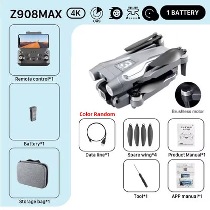 MINI Z908Pro Max Drone 4K ESC Professional WIFI FPV Dron Obstacle Avoidance Brushless Four-Axis Folding RC Quadcopter Toys