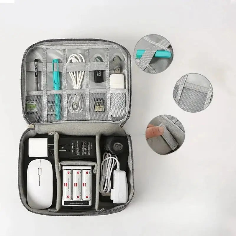 Cable Storage Bag Waterproof Digital Electronic Organizer Portable USB Data Line Charger Plug Storage Bag Travel Cable Organizer