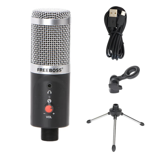 USB Microphone Wired with Tripod Shock Mount PC Laptop Studio Record Stream Radio Broadcast Gaming Computer Mic FB-W03